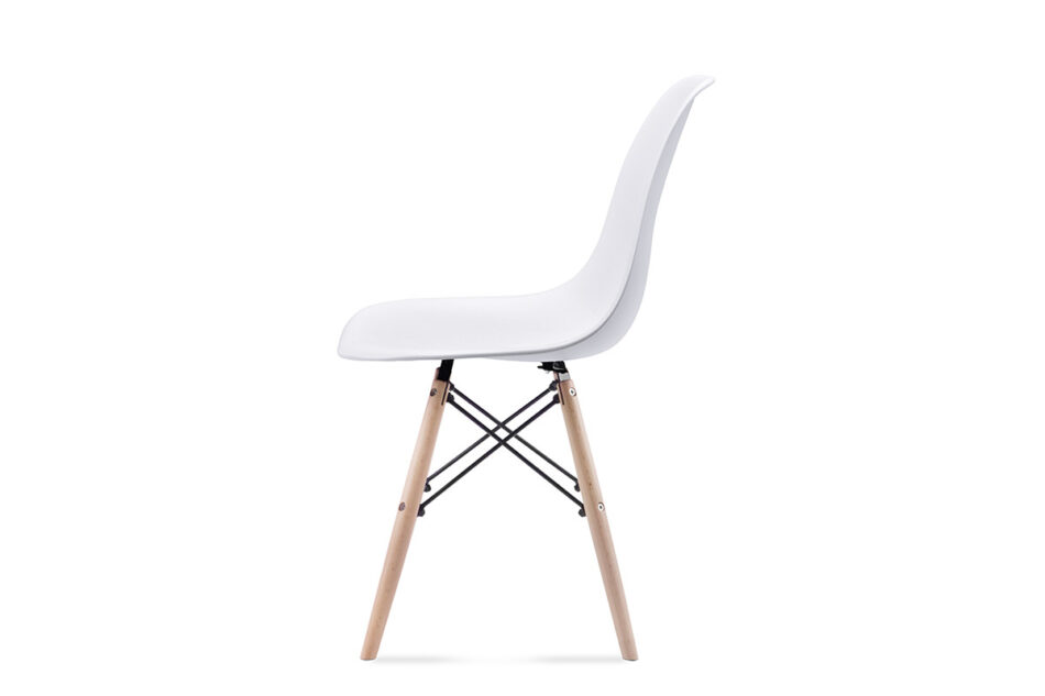 NEREA, SALUTO Zestaw biały rozkładany mały stół i białe krzesła 4 szt. w stylu skandynawskim biały - zdjęcie 6