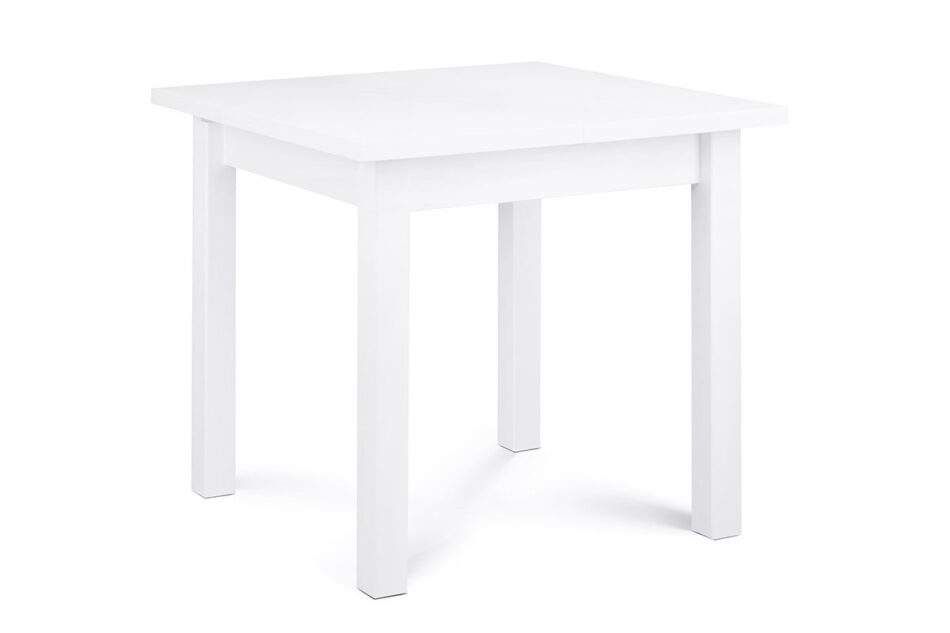 NEREA, SALUTO Zestaw biały rozkładany mały stół i białe krzesła 4 szt. w stylu skandynawskim biały - zdjęcie 1
