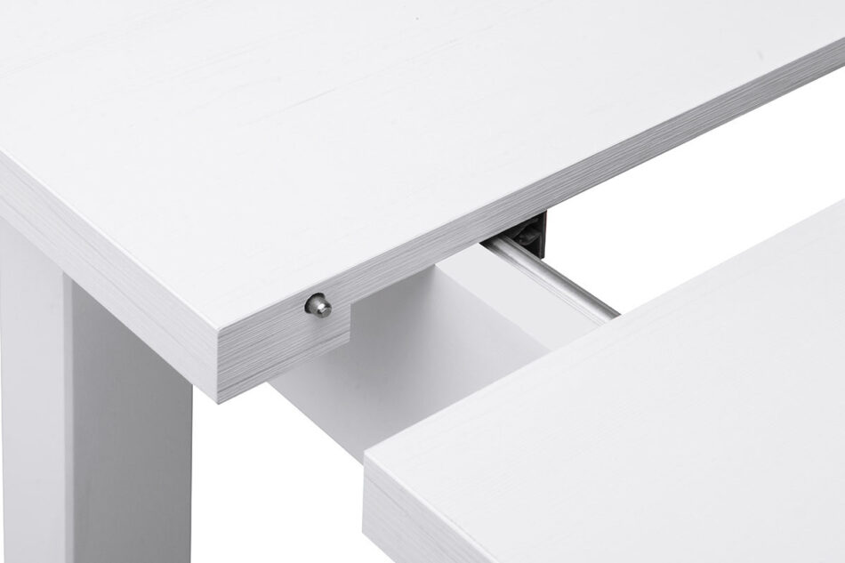 NEREA, SALUTO Zestaw biały rozkładany mały stół i białe krzesła 4 szt. w stylu skandynawskim biały - zdjęcie 8