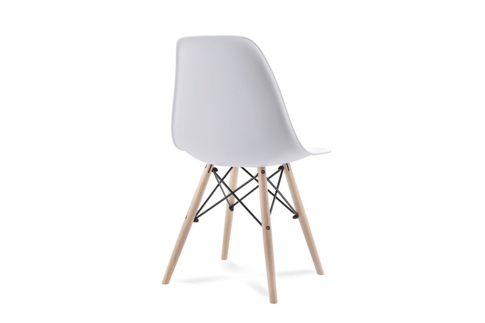 NEREA, EVENI Zestaw prosty biały stół i 4 białe krzesła w stylu skandynawskim biały - zdjęcie 6