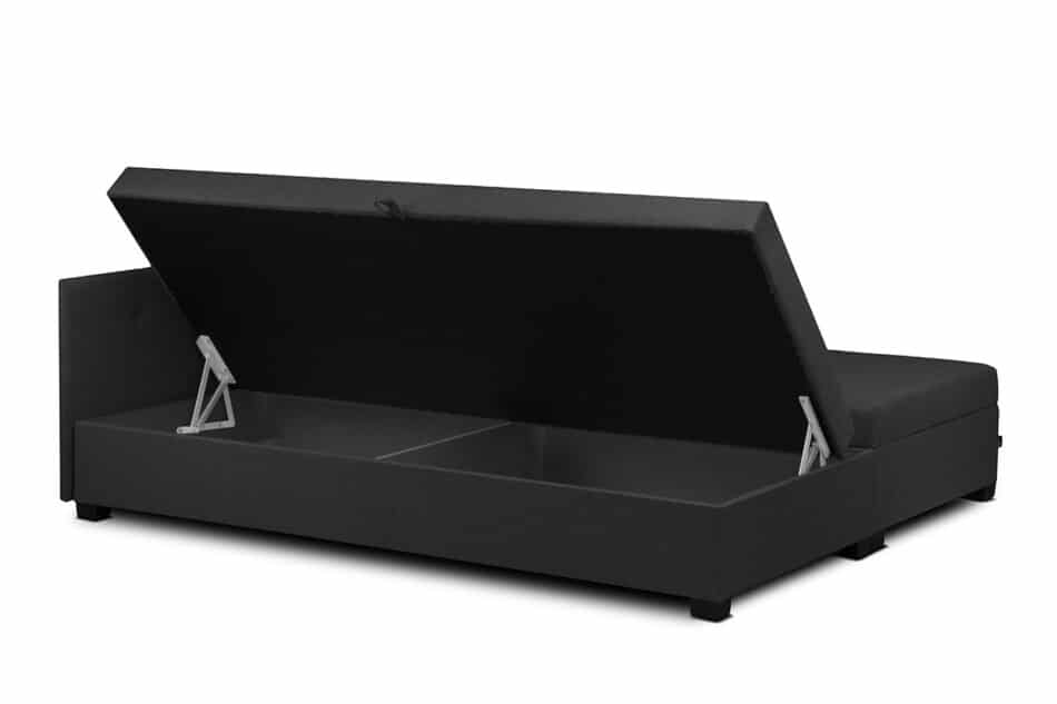 CARDO Łóżko rozkładane czarne ze skrzynią na pościel antracytowy - zdjęcie 1
