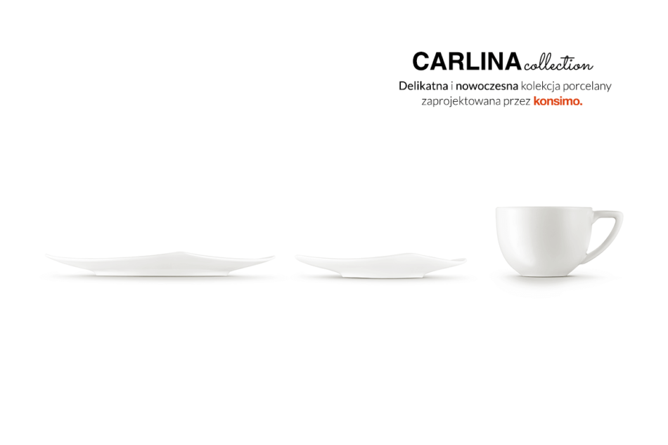 CARLINA Serwis kawowy kwadratowy 6 os. 18 elementów biały biały - zdjęcie 8