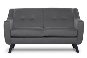TERSO, https://konsimo.pl/kolekcja/terso/ Skandynawska sofa 2 osobowa tkanina plecionka szara ciemny szary - zdjęcie