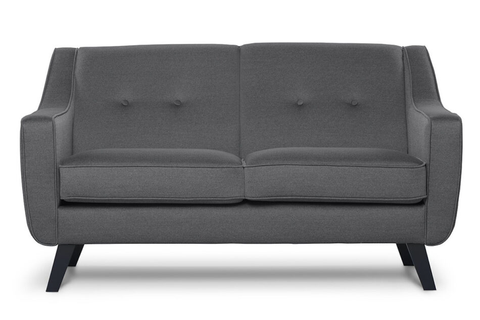 TERSO Skandynawska sofa 2 osobowa tkanina plecionka szara ciemny szary - zdjęcie 0