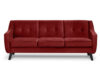 TERSO Skandynawska sofa 3 osobowa welur czerwona bordowy - zdjęcie 1
