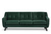 TERSO Skandynawska sofa 3 osobowa welur butelkowa zieleń ciemny zielony - zdjęcie 1