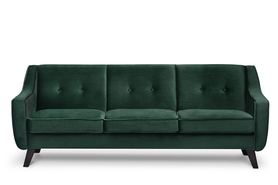 TERSO Skandynawska sofa 3 osobowa welur butelkowa zieleń ciemny zielony - zdjęcie 0