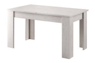 SAMBU, https://konsimo.pl/kolekcja/sambu/ Minimalistyczny stół rozkładany wzór drewna biały biały - zdjęcie
