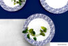 LIVIDUS Zestaw obiadowy porcelanowy grecki wzór biały / niebieski dla 4 os. biały/niebieski - zdjęcie 2