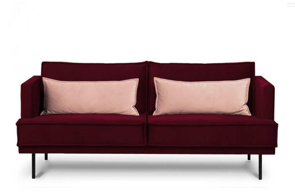 GANZO Sofa 3 osobowa do salonu z poduszkami czerwona bordowy/różowy - zdjęcie 0