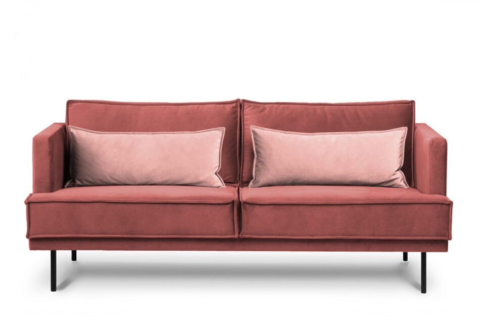 GANZO Sofa 3 osobowa do salonu z poduszkami różowa koralowy/różowy - zdjęcie 0