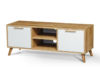 SKADI Skandynawska duża szafka rtv 120 cm z półkami biała / dąb dąb/biały - zdjęcie 1