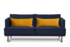 GANZO Sofa 3 osobowa do salonu z poduszkami niebieska granatowy/żółty - zdjęcie 1