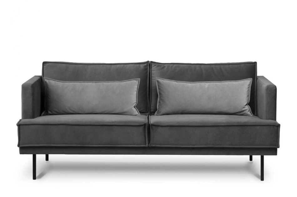 GANZO Sofa 3 osobowa do salonu z poduszkami szara ciemny szary - zdjęcie 0