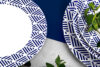 LIVIDUS Zestaw obiadowy porcelanowy grecki wzór biały / niebieski dla 4 os. biały/niebieski - zdjęcie 11