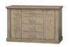 VETIS Komoda z szufladami i półkami 140 cm w stylu klasycznym dąb szary dąb naturalny - zdjęcie 1