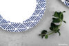 LIVIDUS Zestaw obiadowy porcelanowy grecki wzór biały / niebieski dla 4 os. biały/niebieski - zdjęcie 12
