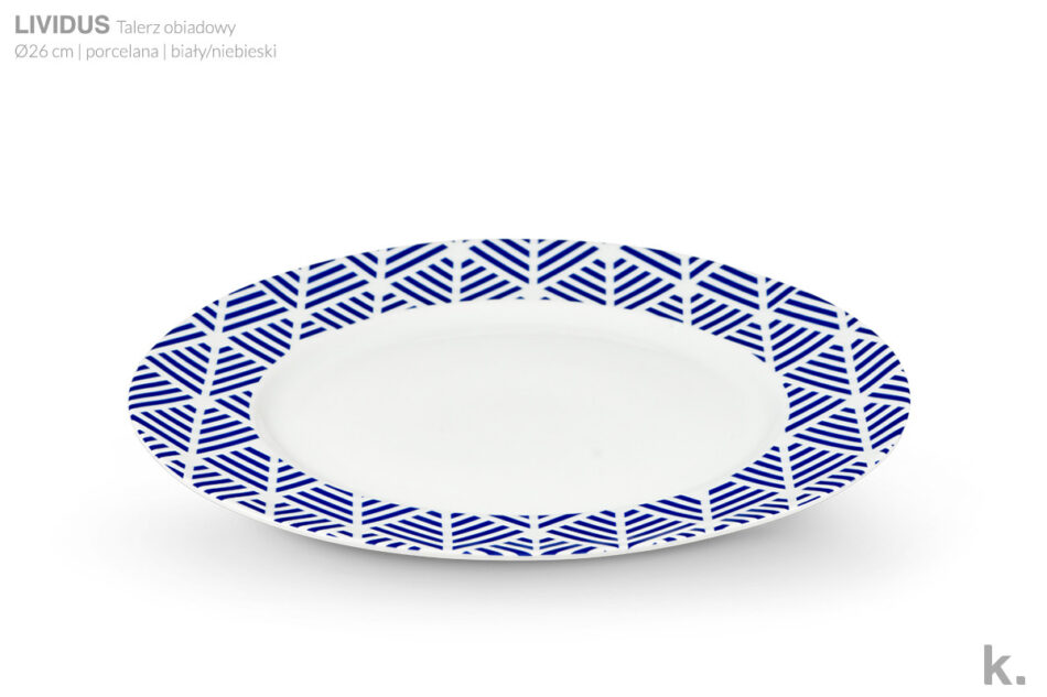 LIVIDUS Zestaw obiadowy porcelanowy grecki wzór biały / niebieski dla 4 os. biały/niebieski - zdjęcie 3