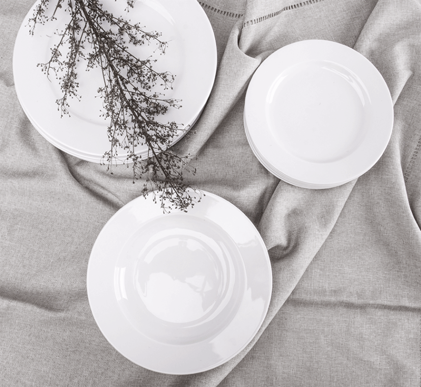 MUSCARI Serwis obiadowy porcelana dla 6 osób 18 biały biały - zdjęcie 6