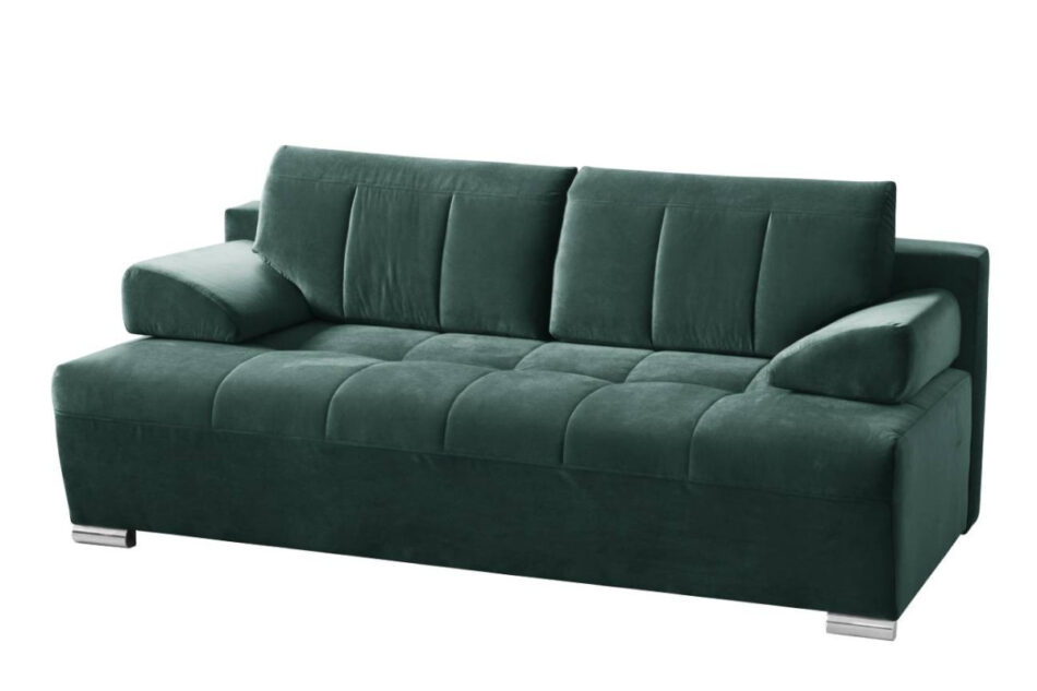 TANTO Nowoczesna pikowana sofa rozkładana ciemnozielona zielony - zdjęcie