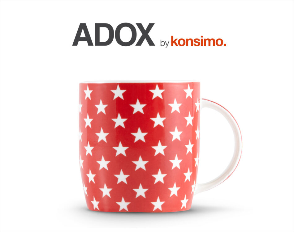 ADOX Kubek czerwony/biały - zdjęcie 2