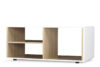 AVERO Stolik kawowy z półkami w stylu skandynawskim biały biały matowy/biały połysk/dąb - zdjęcie 1