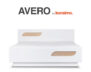 AVERO Podwójna rama łóżka 160 x 200 cm w stylu skandynawskim biała biały matowy/biały połysk/dąb - zdjęcie 8
