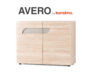 AVERO Komoda z półkami 110 cm w stylu skandynawskim dąb szary dąb/szarobeżowy - zdjęcie 6
