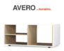 AVERO Stolik kawowy z półkami w stylu skandynawskim biały biały matowy/biały połysk/dąb - zdjęcie 6