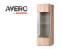 AVERO Witryna wisząca w stylu skandynawskim 40 cm dąb szary dąb/szarobeżowy - zdjęcie 9