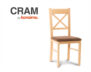 CRAM Proste krzesło drewniane krzyżak buk tkanina pleciona brąz buk/brązowy - zdjęcie 5