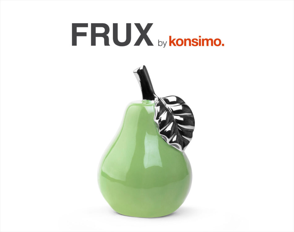 FRUX Figurka Gruszka zielony połysk/srebrny - zdjęcie 1