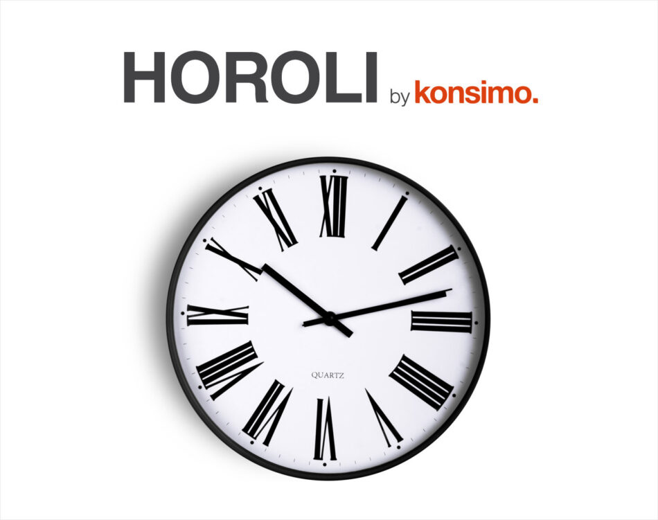 HOROLI Zegar biały/czarny - zdjęcie 3