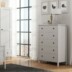 CUCULI Sosnowa komoda z szufladami i półkami 140 cm biała biały - zdjęcie 2