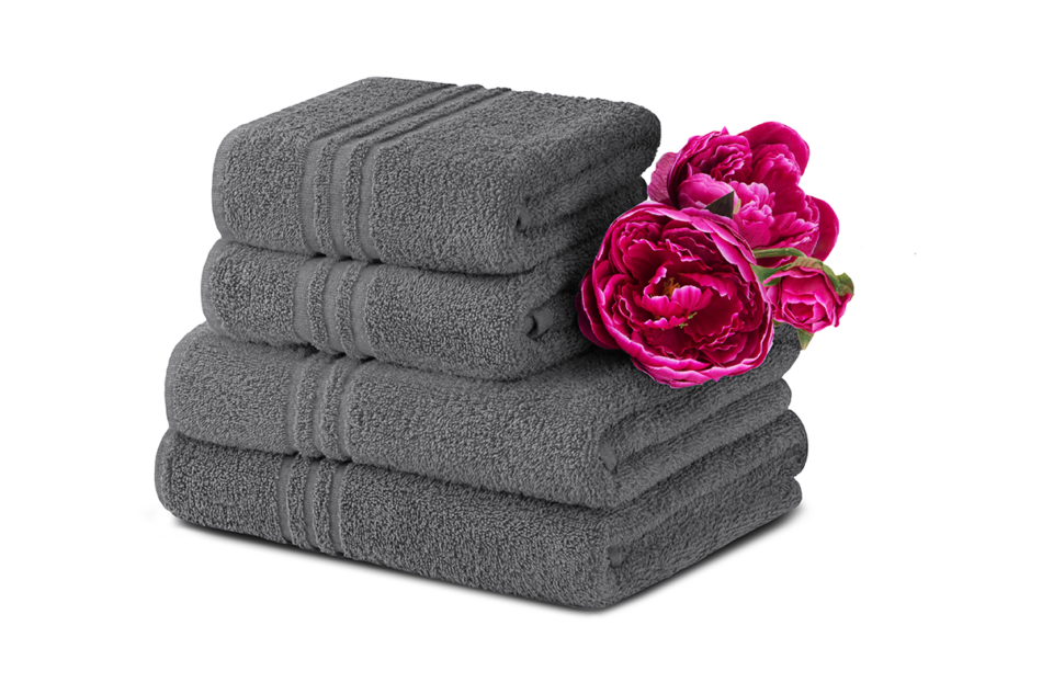 MANTEL Komplet ręczników średnich 4 szt. szary - zdjęcie 0