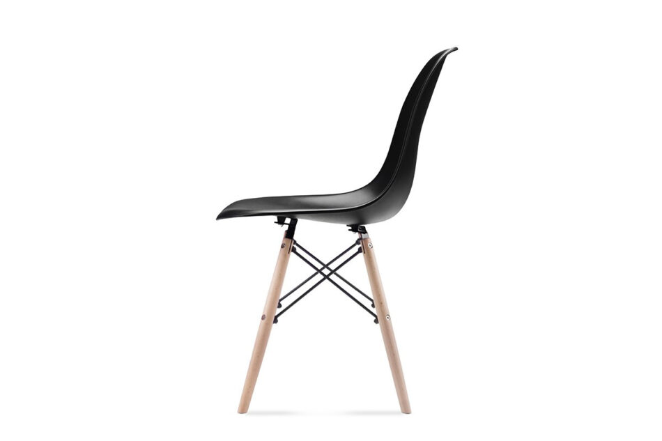 NEREA, FRISK Biały stół rozkładany skandynawski z krzesłami czarny/biały/dąb naturalny - zdjęcie 7