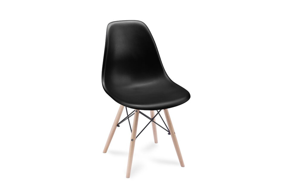 NEREA, FRISK Biały stół rozkładany skandynawski z krzesłami czarny/biały/dąb naturalny - zdjęcie 5