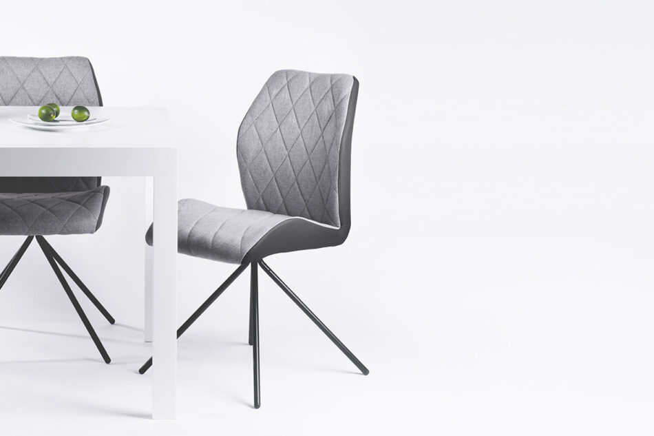 MIRI Nowoczesne krzesło do salonu szare biały/szary - zdjęcie 1