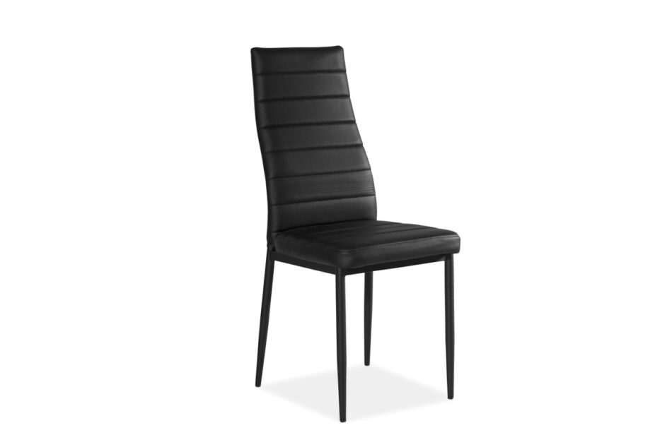 CANIS Proste krzesło ekoskóra czarne czarny - zdjęcie