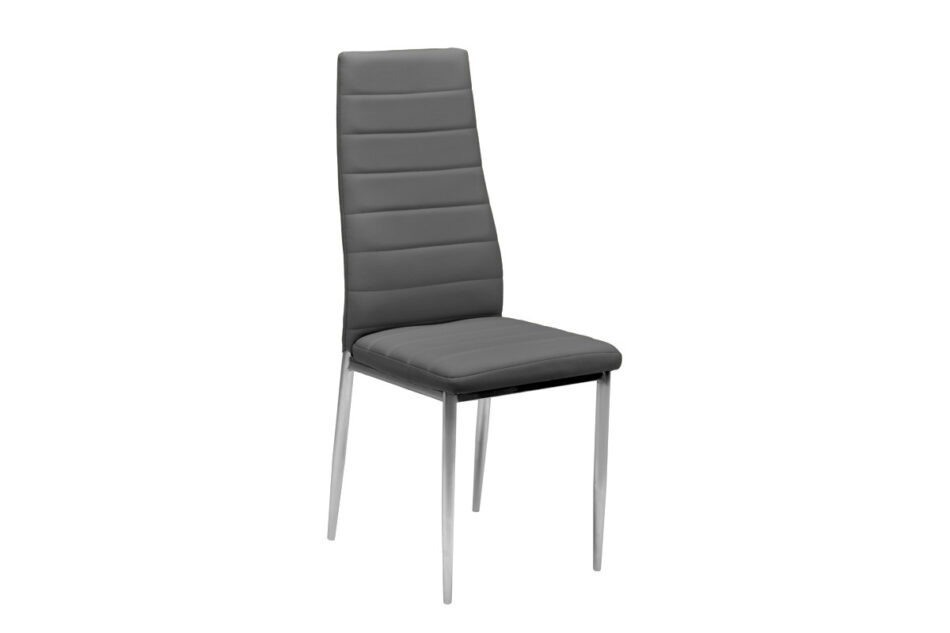 GLABER Krzesło do jadalni tapicerowane ekoskóra szare szary - zdjęcie 0