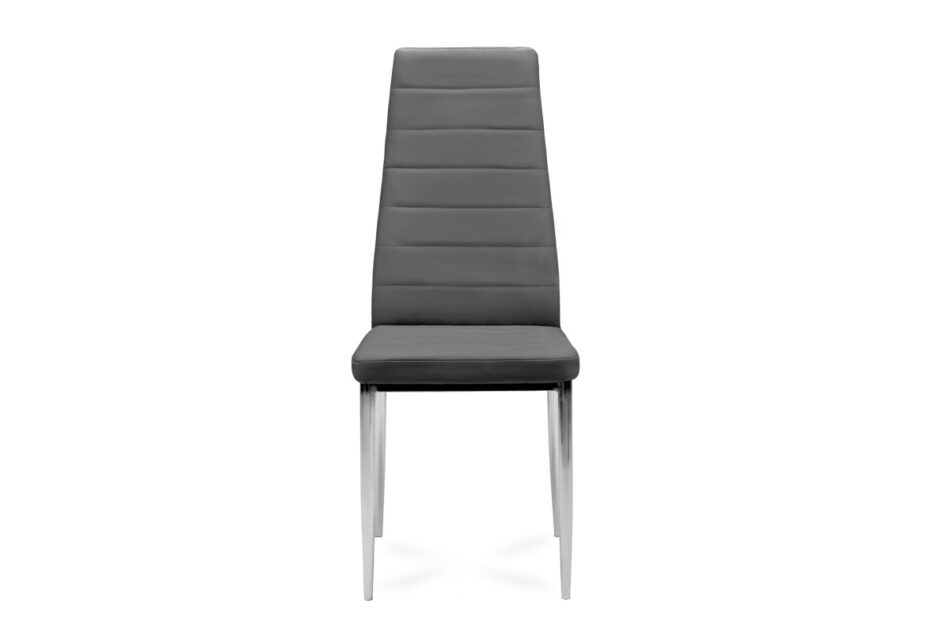 GLABER Krzesło do jadalni tapicerowane ekoskóra szare szary - zdjęcie 1