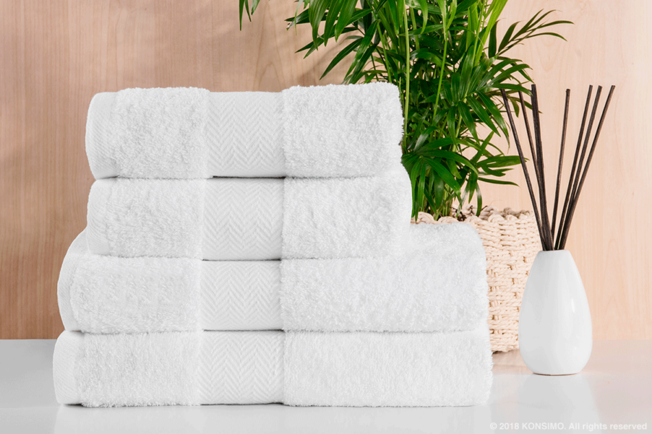 LENTE Komplet ręczników średnich 4 szt. biały - zdjęcie 1