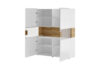 TOLEDO Nowoczesna komoda z witryną biała  biały połysk/dąb san remo - zdjęcie 3