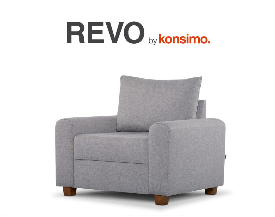 REVO Fotel do salonu szary jasny szary - zdjęcie 7