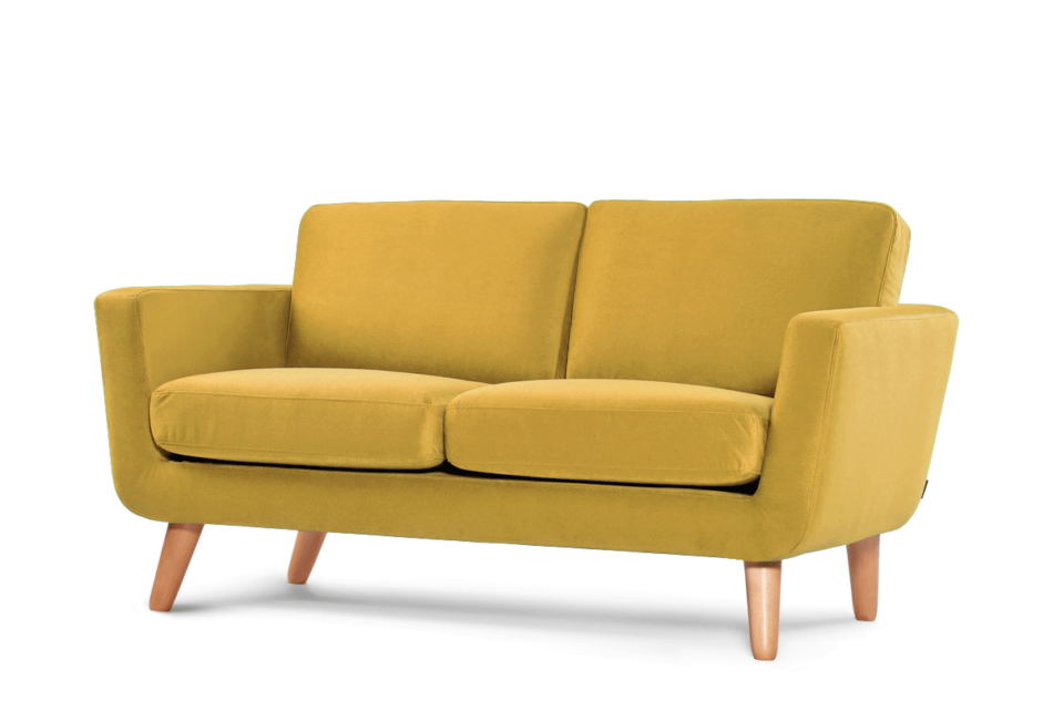 TAGIO Żółta skandynawska sofa 2 osobowa żółty - zdjęcie 1
