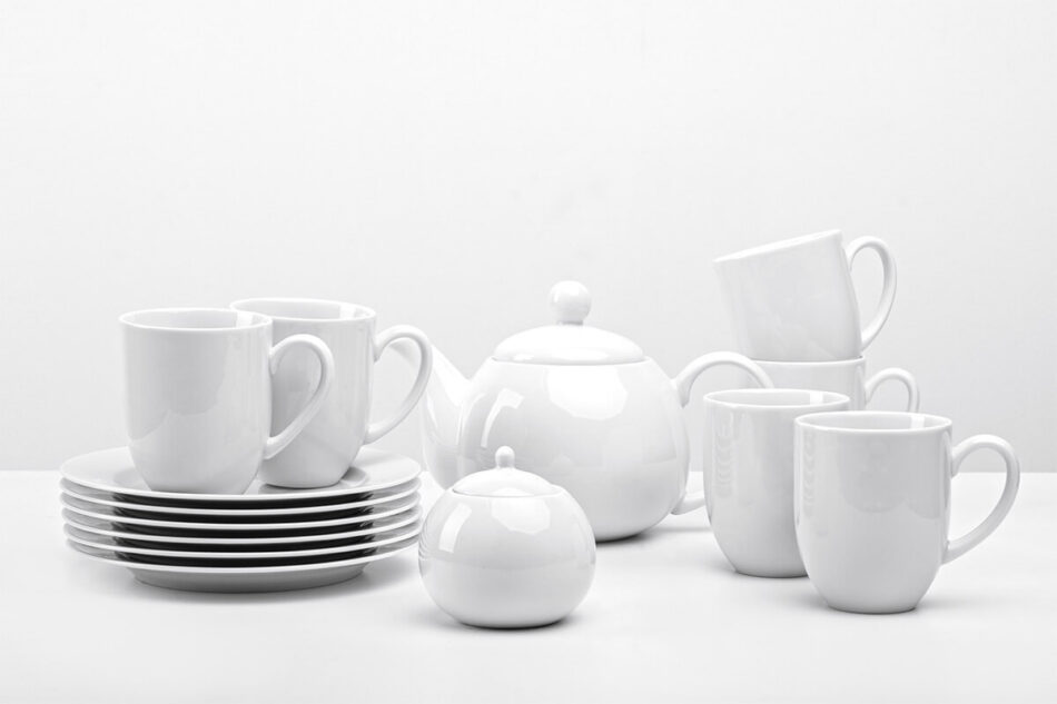 MUSCARI Serwis herbaciany porcelana dla 6 osób biała biały - zdjęcie 2