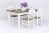 CRAM, LEMAS Duży rozkładany stół z 4 krzesłami biały/dąb biały/beżowy|biały/ciemny dąb - zdjęcie 2