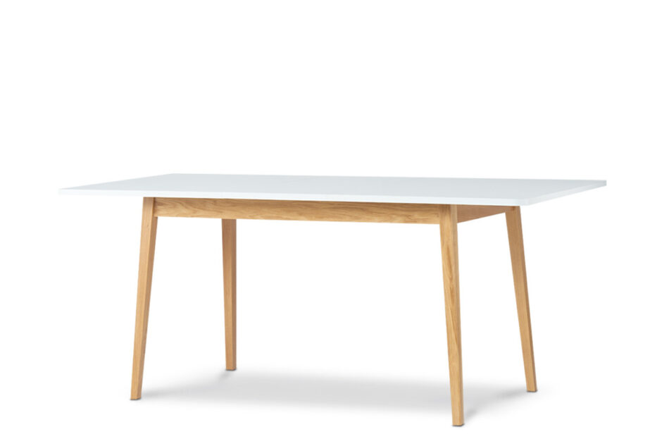 NETAL, FRISK Biały stół rozkładany skandynawski z krzesłami ciemny szary| biały/dąb naturalny - zdjęcie 3