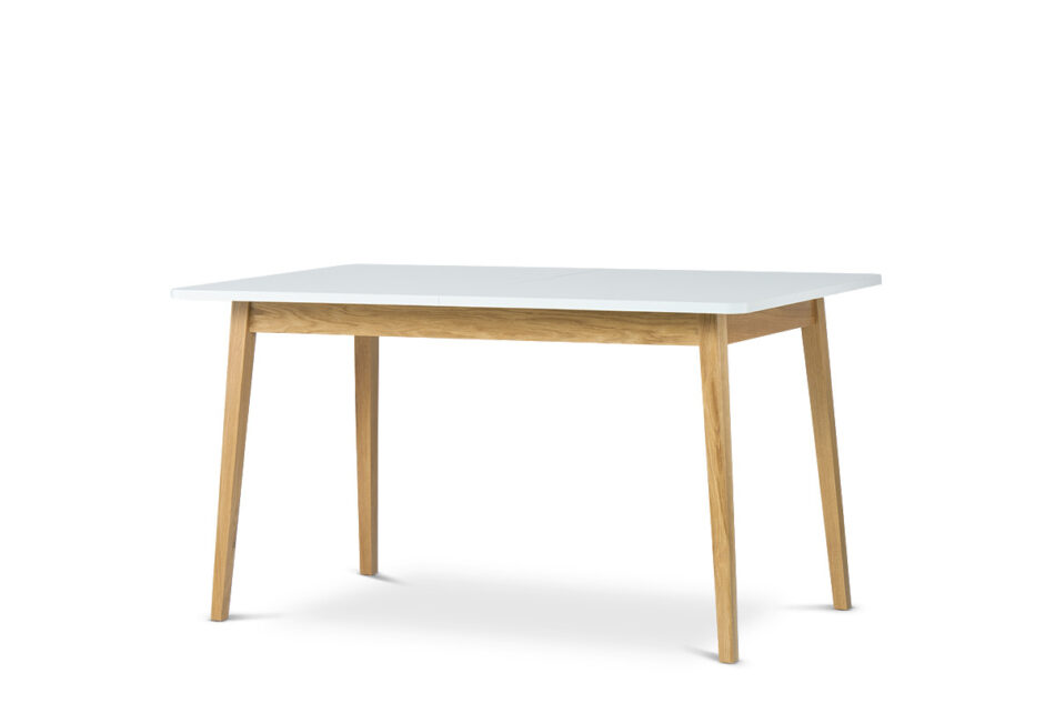 NETAL, FRISK Biały stół rozkładany skandynawski z krzesłami ciemny szary| biały/dąb naturalny - zdjęcie 2