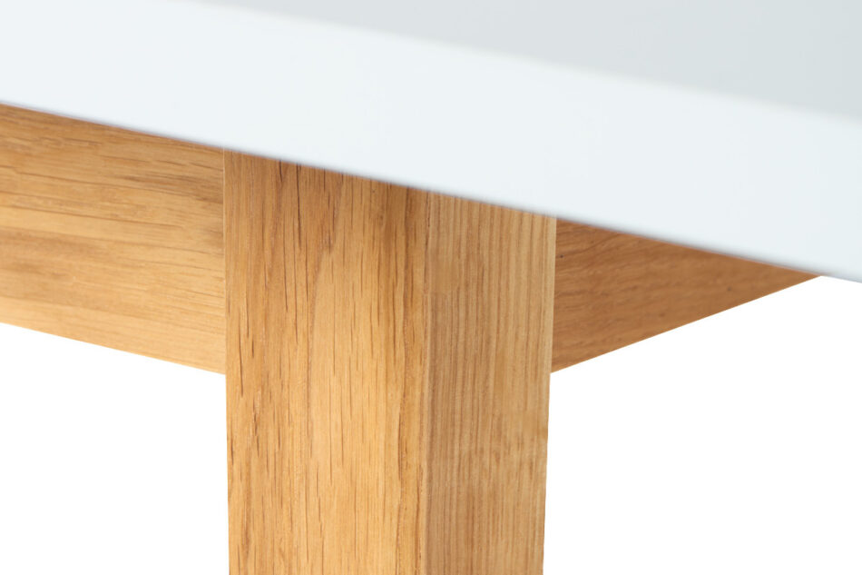 NETAL, FRISK Biały stół rozkładany skandynawski z krzesłami ciemny szary| biały/dąb naturalny - zdjęcie 6